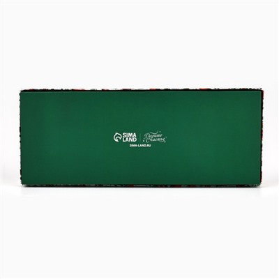 Коробка складная под 12 конфет новогодняя «Снегири», 3.5×10.5×26.5 см
