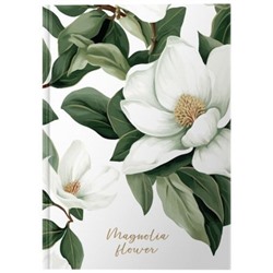 Бизнес-блокнот 216х130 мм 80л клетка "МАГНОЛИИ" в тверд.обл. BSNT-MGN LITE