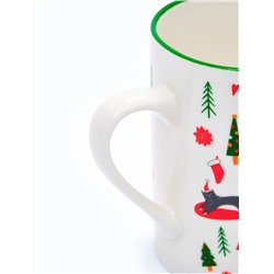 Кружка новогодняя керамическая «Новогодние коты», 385 мл, ручная работа