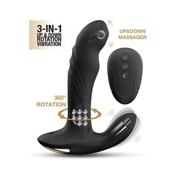 Черный вибромассажер простаты Multi P-Joy с 3 моторами