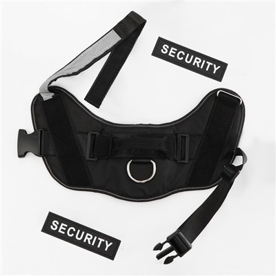 Шлейка К9, размер XXL, ОГ 95-110 см, вес 40-70 кг, мягкая, светоотражающая, чёрная