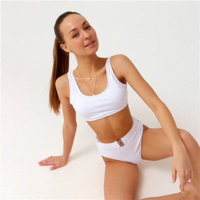 Купальник раздельный с поясом женский MINAKU, белый, размер 48