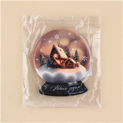 Шильдик новогодний декоративный на подарок «Снежный шар», 6×7 см