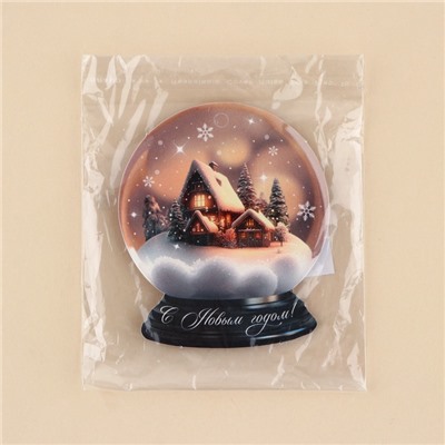 Шильдик новогодний декоративный на подарок «Снежный шар», 6×7 см