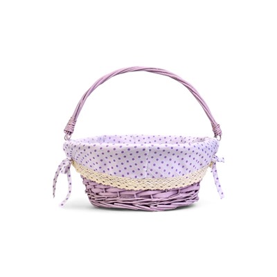 УЦЕНКА Корзина плетёная для хранения, 32×32×14 см, ручка h=14 см, сиреневая