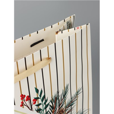 Пакет подарочный ламинированный «Счастливого Нового года и Рождества», 31 × 40 × 11.5 см