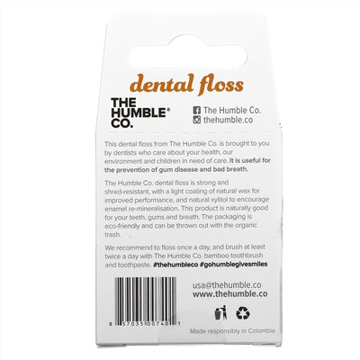 The Humble Co., Dental Floss, Cinnamon, 55 yd (50 m)
