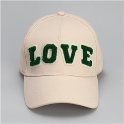Кепка женская Love, бежевая, р-р 56