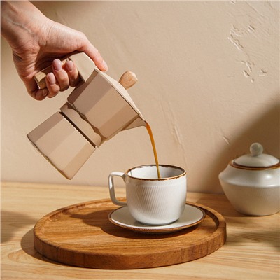 Кофеварка гейзерная SL Home «Ферамо», 150 мл, 11×15.5×12 см, цвет бежевый