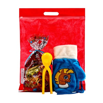 Сладкий новогодний подарок «Варежки», конфеты + игрушка, детский, 500 г