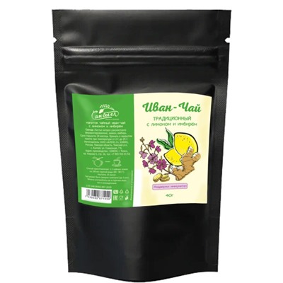 Иван-чай ферментированный с Лимоном и Имбирем / 40 г / дой-пак / ТМ Сам бы ел