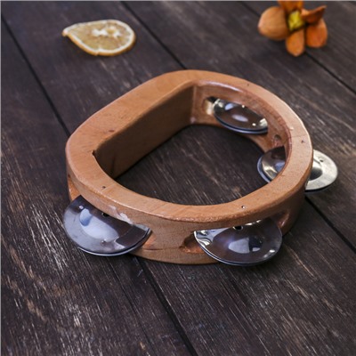 Сувенирный музыкальный инструмент «Тамбурин», 3×16×12 см, дерево