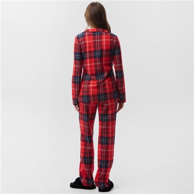 Пижама новогодняя женская (рубашка, брюки) KAFTAN Christmas, размер 40-42