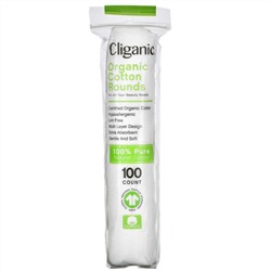 Cliganic, Organic Cotton Rounds, 100 Count