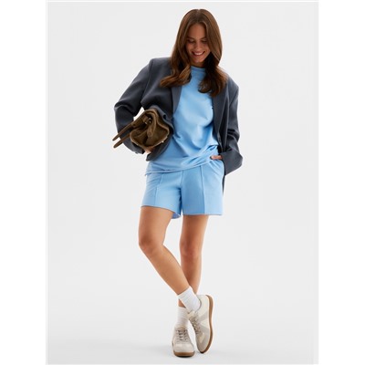 Костюм женский (футболка, шорты) MINAKU: Casual Collection, голубой, размер 48