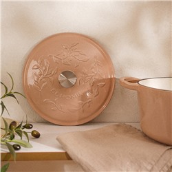 Кастрюля SL Home, d=24.5 см, h=11 см, с эмалированным покрытием, чугун, бежевая