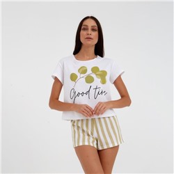 Пижама женская (футболка, шорты) KAFTAN Good time, размер 48-50