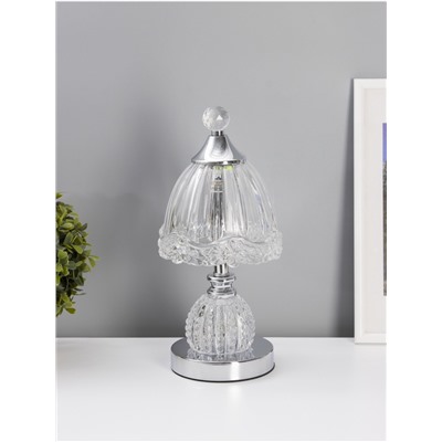 Светильник настольный RISALUX «Переливы», интерьерный, LED, 10 Вт, ночник 3 Вт, хром, 13.5×13.5×33 см