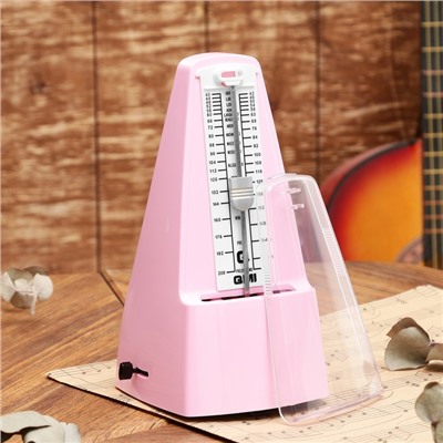 Метроном механический Gleam, розовый, 40-408 ударов в минуту, 21×10×12 см