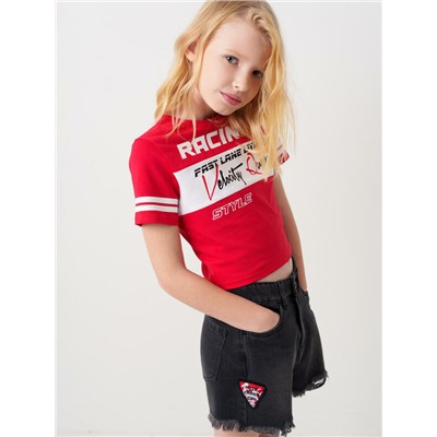 Шорты текстильные джинсовые для девочек