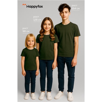 Детская однотонная футболка Happyfox