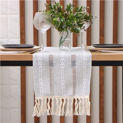 Дорожка на стол Этель серая 30×180 см, 100% п/э