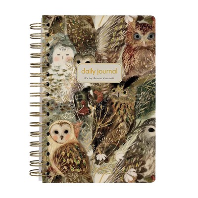 Ежедневник на золотом гребне «Cute diary» А5, BV, 136 л, "Волшебные совы"