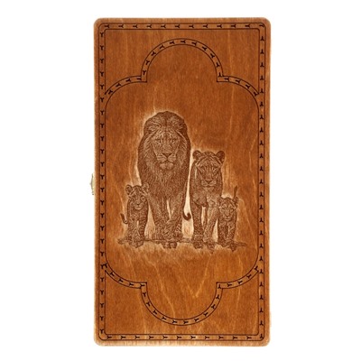 Нарды деревянные «Львиная семья», 37×20 см