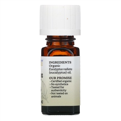 Aura Cacia, чистое эфирное масло, органический эвкалипт, 7,4 мл (0,25 жидк. унции)
