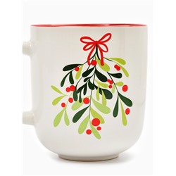 Кружка новогодняя керамическая «Еловая веточка», 470 мл