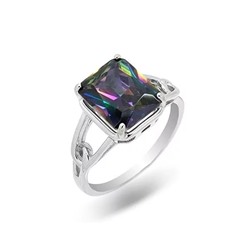 Кольцо из серебра мистик кварц, МЦВ955