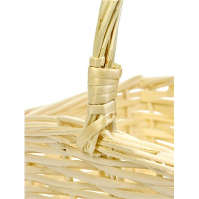 Корзина плетёная для хранения, 27×22×14 см, ручка h=13 см, ива, белая