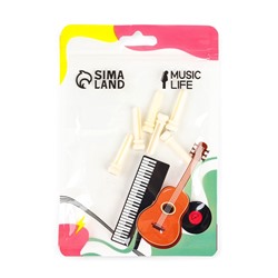 Набор фиксаторов струн Music life, 6 штук, белый, из кости