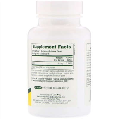 Nature's Plus, Биотин, длительного высвобождения, 90 таблеток