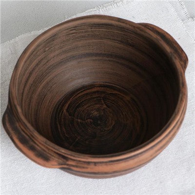 Бульонница «Борщ», гладкая, красная глина, 0.6 л