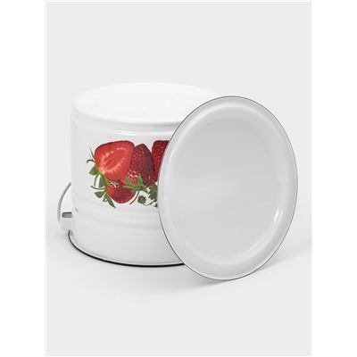 Ведро эмалированное, 10 л, с крышкой и ручкой, белое