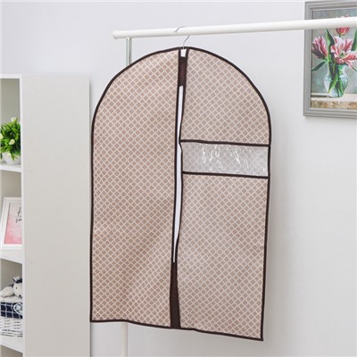 Чехол для одежды Доляна «Браун», ПВХ окно, плотный, 90×60 см, коричневый