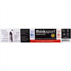 Think, Thinksport, герметичная спортивная бутыль, серебро, 25 унций (750 мл)