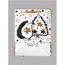 Пакет подарочный новогодний ламинированный вертикальный «Пакетик счастья», 33×42×10 см