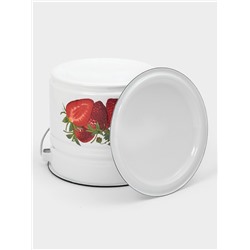 Ведро эмалированное, 10 л, с крышкой и ручкой, белое