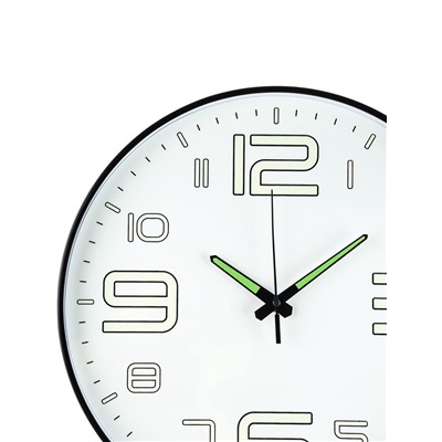 Часы настенные интерьерные «Классика», плавный ход, светящиеся, d=35 см