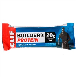 Clif Bar, Builder's Protein, протеиновый батончик, со вкусом печенья с кремом, 12 батончиков, 68 г (2,40 унции) каждый