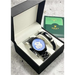 Подарочный набор для мужчины часы и браслет + коробка #22853433