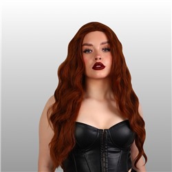 Парик искусственный, имитация кожи, 60 см, 160 г, цвет рыжий