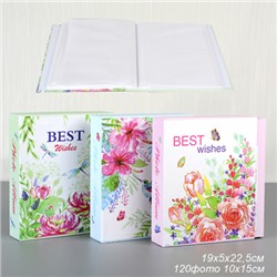 Фотоальбом 120 фото 10х15 Цветы / 9345 /уп 48/ (Розовый)