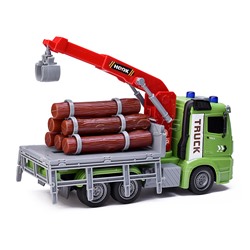 Машина "Лесовоз" на батарейках, в коробке