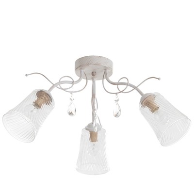 Люстра BayerLux «Глория», 3xE14, 40 Вт, белый с золотой патиной, 61.5×61.5×27 см