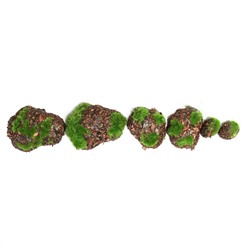Мох искусственный, для декора, «Камни с корой», набор 6 шт., коричневый, Greengo