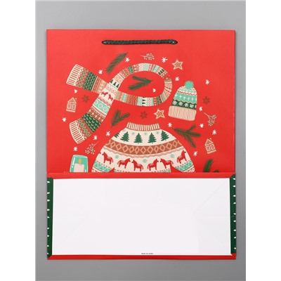 Пакет подарочный новогодний ламинированный, «Новый Год», 26×12×32 см