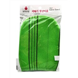 Bath Towel Мочалка-варежка для душа с пилинг-эффектом, уплотненная, зелёный 28187